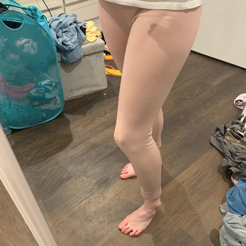 Light pink fleece leggings